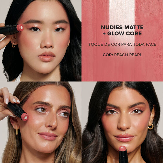 NUDIES MATTE & GLOW CORE NUDIES MATTE + GLOW CORE BLUSH COLOR - PEACH PEARL